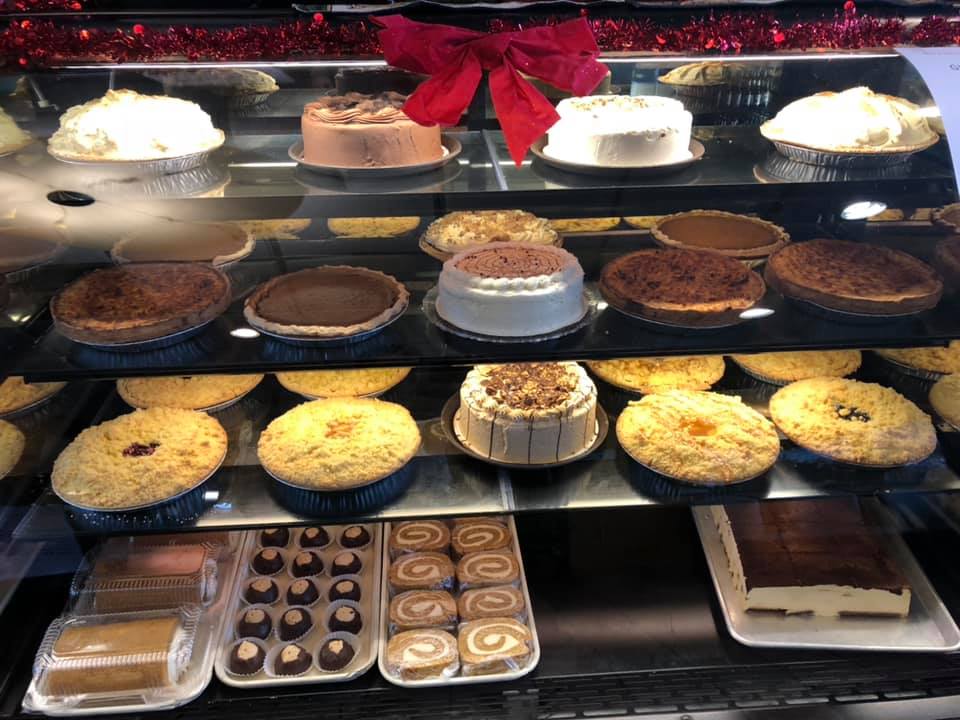 pies & cakes in a case